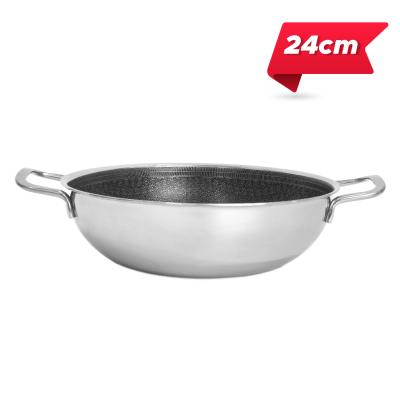 Chảo sâu lòng Make up 24cm, tay cầm hai quai Wire side, Có nắp
